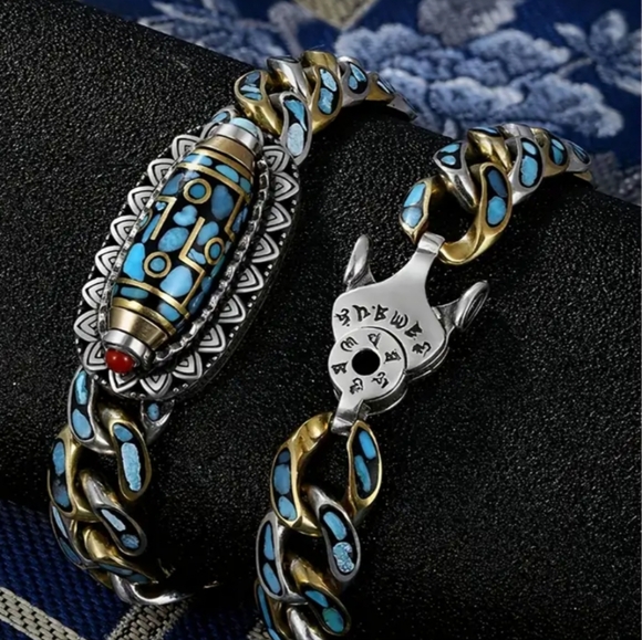 New! UNISEX Silver Plated Copper Fidget Spinner Bracelet. 8.5" - Picture 5 of 11